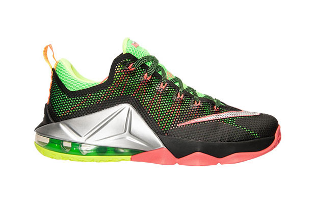 Nike Lebron 12 Low Black Metallic Silver Green Strike Volt Hot Lava 5