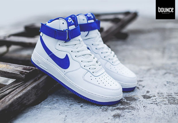 blue and white air force 1 high