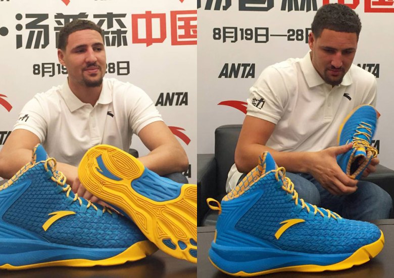 Klay Thompson Unveils ANTA Signature Shoe, Appears To Be Holding Back Tears Of Regret