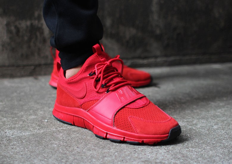 The Nike Free Ace Leather In All Red