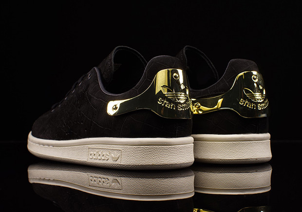 adidas stan smith black and gold
