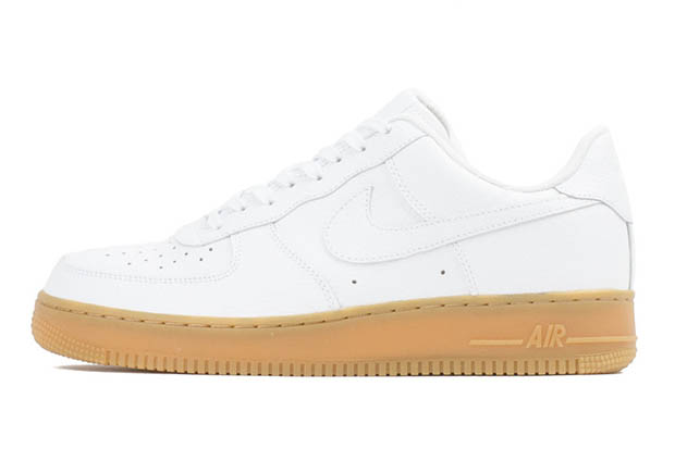 Nike Air Force 1 White Leather Gum Sole 1