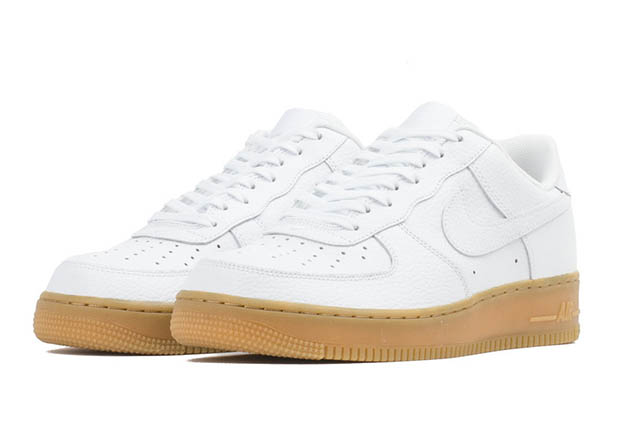 Nike Air Force 1 White Leather Gum Sole 2