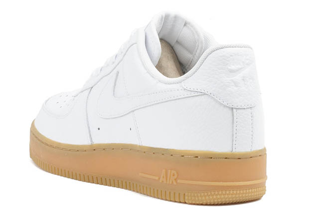 Nike Air Force 1 White Leather Gum Sole 3