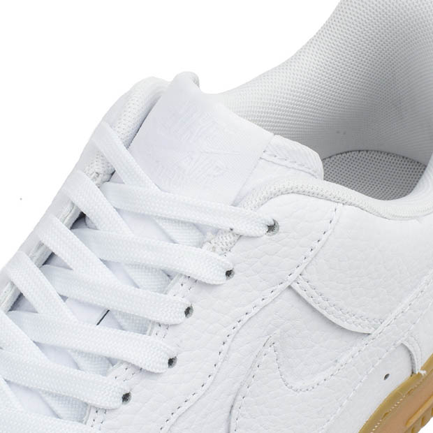 Nike Air Force 1 White Leather Gum Sole 4