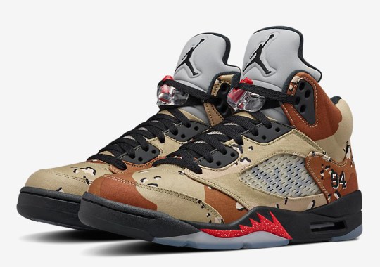 Official Images Of Camo Supreme Jordans Could Mean A Release Is Coming Soon