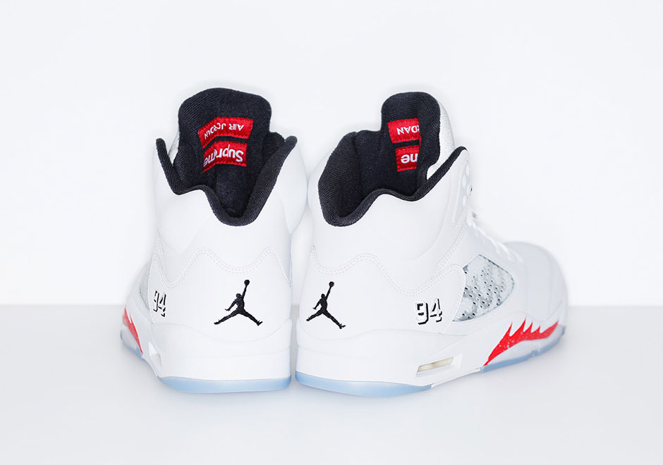 Supreme x Air Jordan 5 - White (Additional Images) •