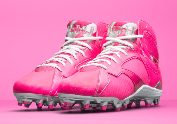 Air Jordan 7 Kay Yow Football Cleat Think Pink 01