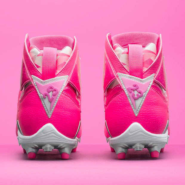 Air Jordan 7 Kay Yow Football Cleat Think Pink 04