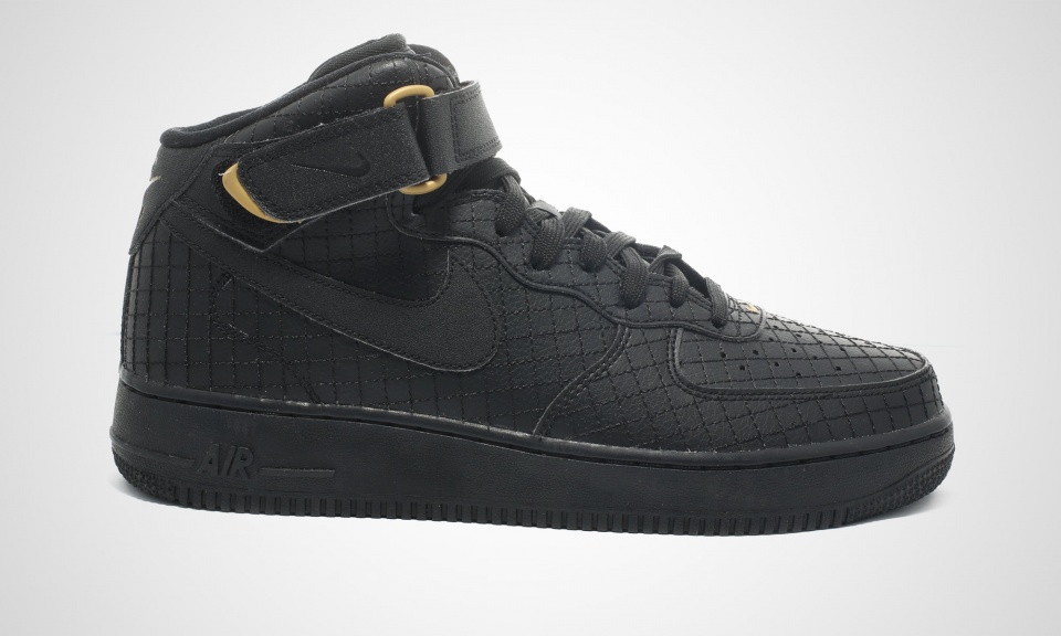 Nike Air Force 1 Nylon Black Square Pattern 02