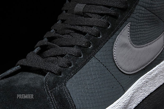 Nike Blazer Mid Croc Black Dark Grey Sequoia 5