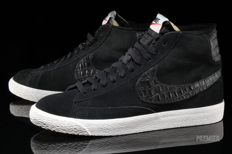 Nike Blazer Premium White Black Snakeskin Swoosh 09