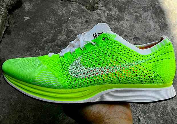 Nike Flyknit Racer Neon Green White