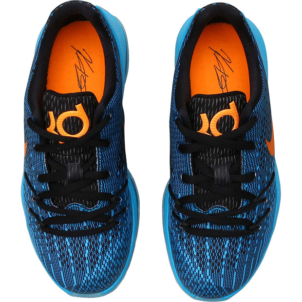 Nike Kd 8 Okc Preschool Basketball Shoe Blue Citrus 4