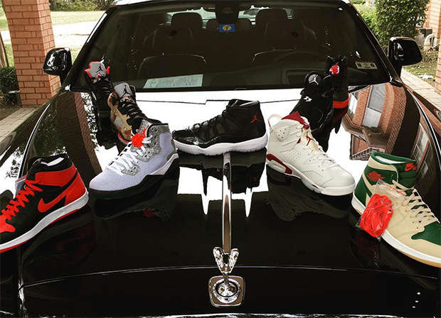 Dez Bryant Sprawls Out His Newest Jordans On A Rolls Royce