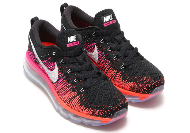 Nike Wmns Flyknit Air Max Black Pink Foil Orange 22