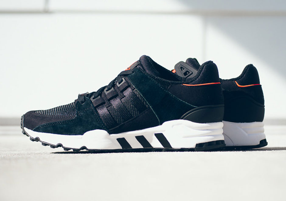 The adidas EQT Running Support In Black And Red 