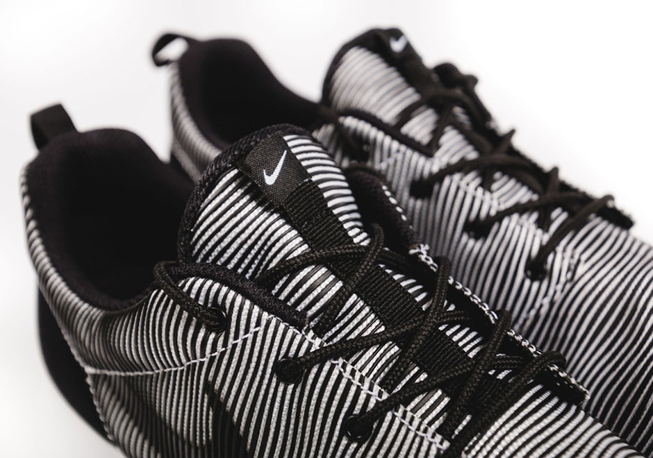 Nike Roshe Run Premium Plus Black White Stripes 3
