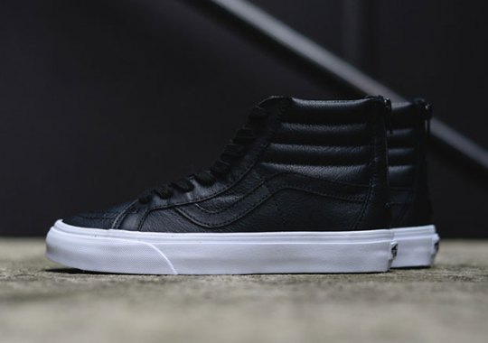 Black Premium Leather Makes Up This Clean Vans Sk8-Hi Release