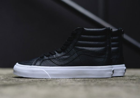 Black Premium Leather Makes Up This Clean Vans Sk8-Hi Release ...