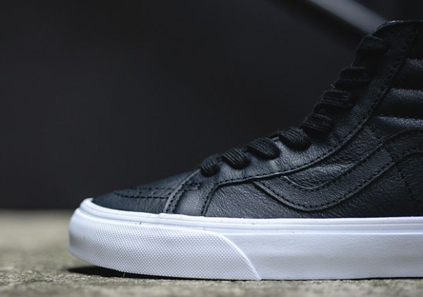 Black Premium Leather Makes Up This Clean Vans Sk8-Hi Release ...