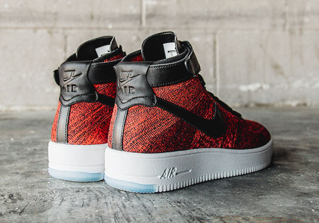The Nike Air Force 1 Mid Brings In Red Flyknit