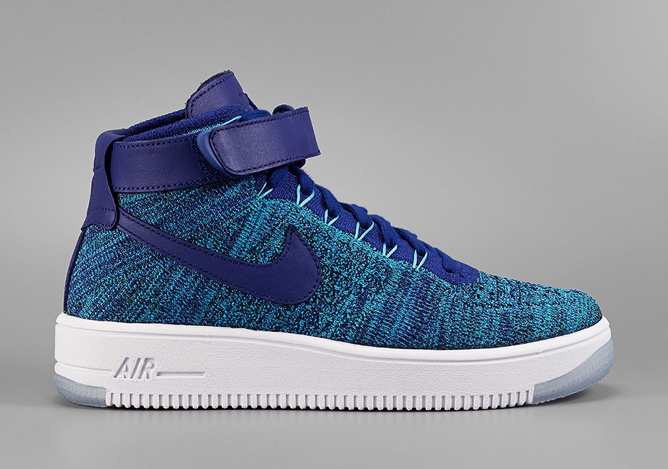 blue flyknit air force 1