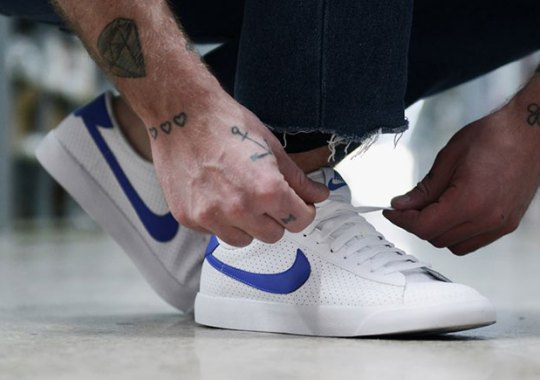 nike stussy tennis classic ac white racer blue perf 1