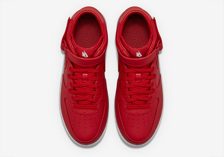Nikelab Air Force 1 Mid Gym Red White 5