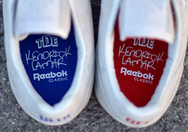 kendrick lamar red and blue shoes