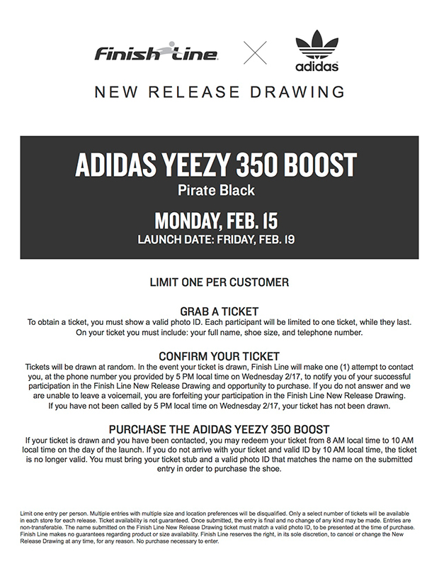 Adidas Yeezy 350 Boost Finish Line Release Info