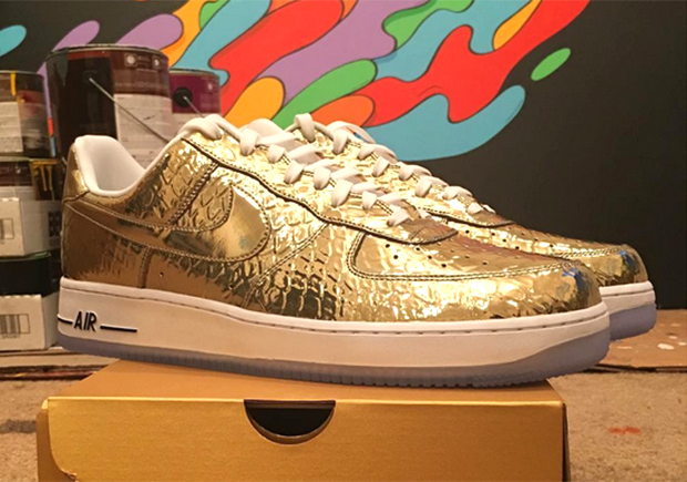 Nike Created Special Edition Air Force 1s In Gold For Superbowl 50 SneakerNews