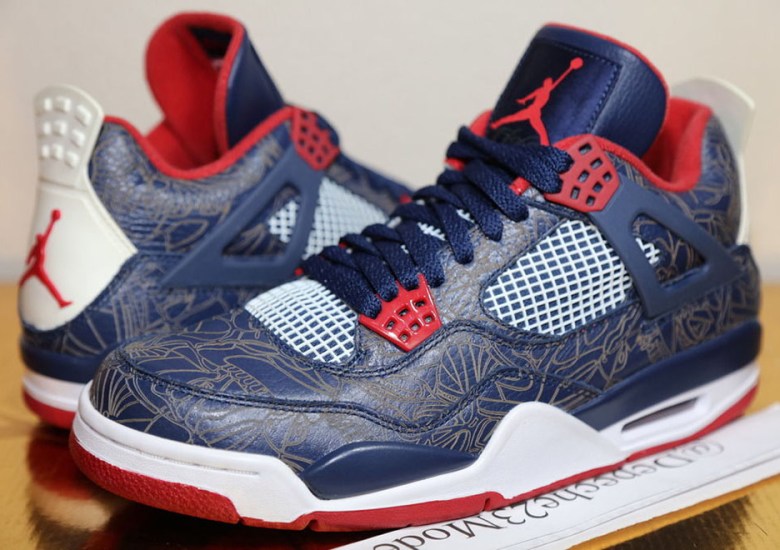 A Rare Look At Carmelo Anthony’s Air Jordan 4 Laser “USA” PE From 2008