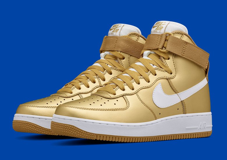 The Nike Air Force 1 High QS Achieves Gold