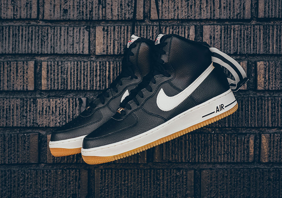 nike air force 1 high black gum sole