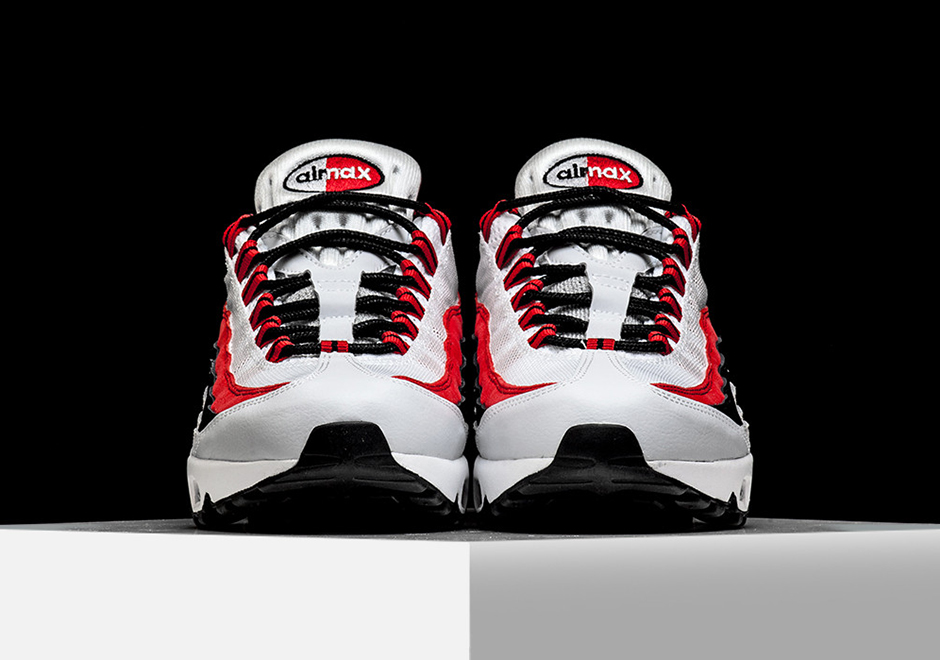 black white and red air max 95