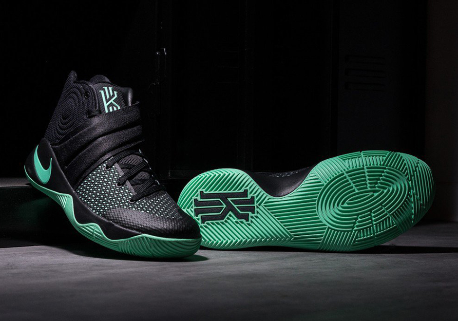 kyrie shoes black and green