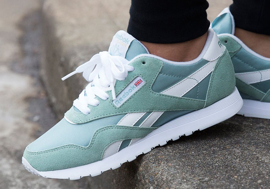 teal reebok classics