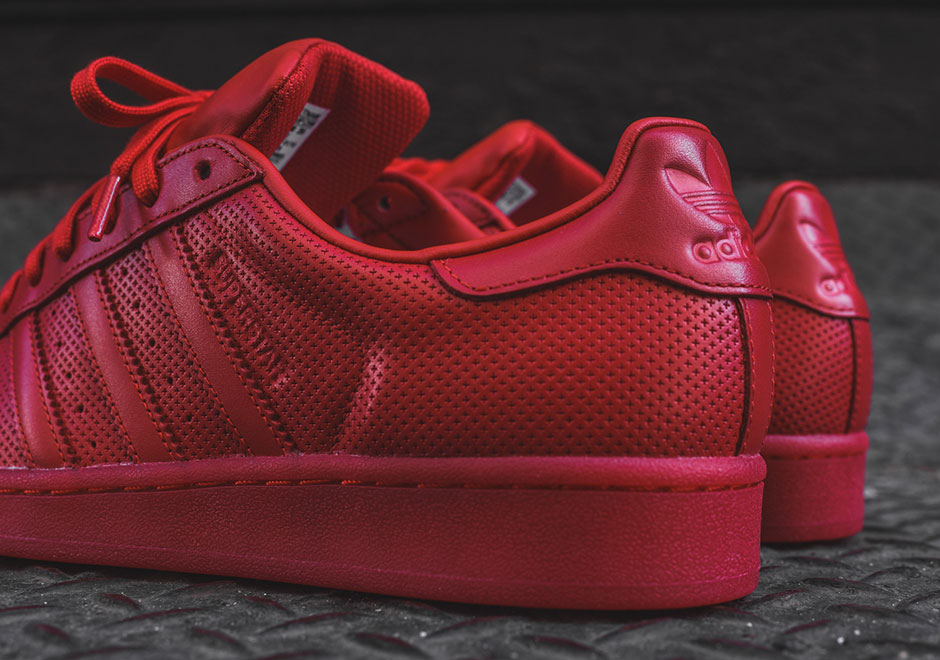 Adidas Originals Superstar Scarlet Red Microperforated Leather 06