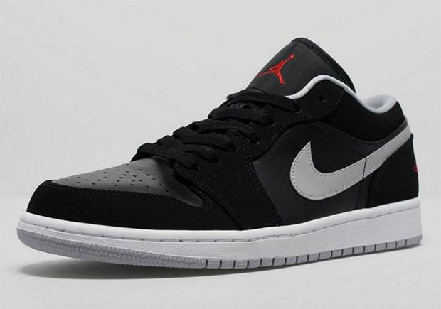 Air Jordan 1 Low Black Red Grey 