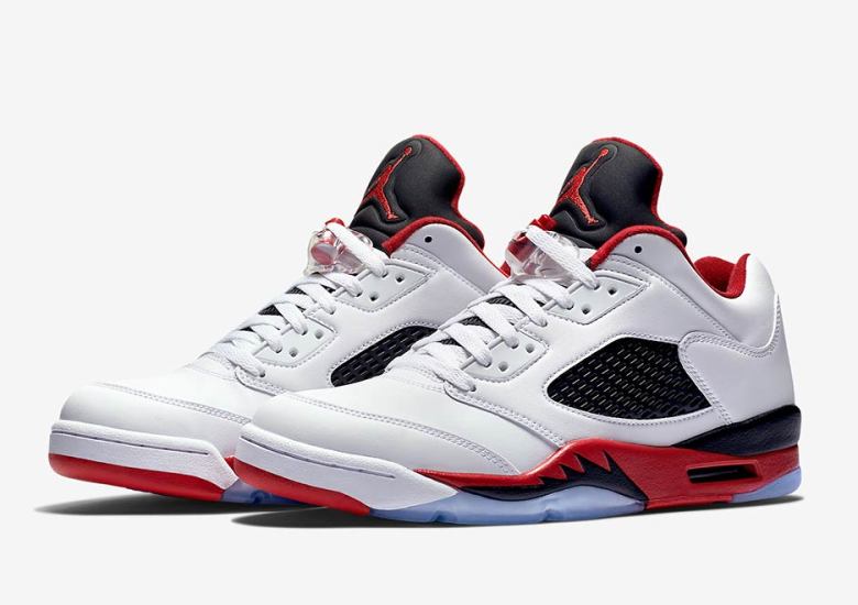 Official Images Of The Air Jordan 5 Low “Fire Red”