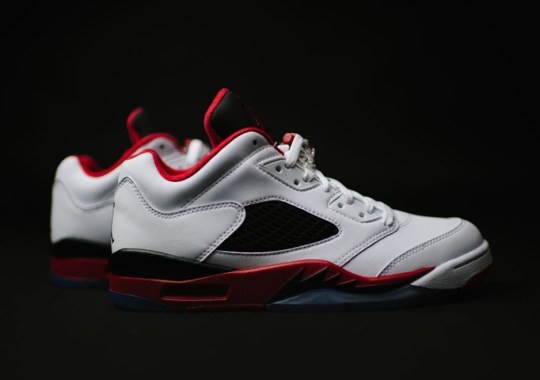 “Fire Red” Air Jordan 5s Get The Low Treatment This Weekend