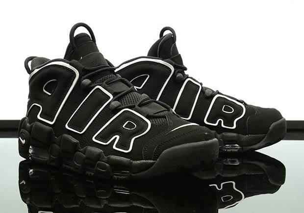 Nike Air More Uptempo Black White On Feet 
