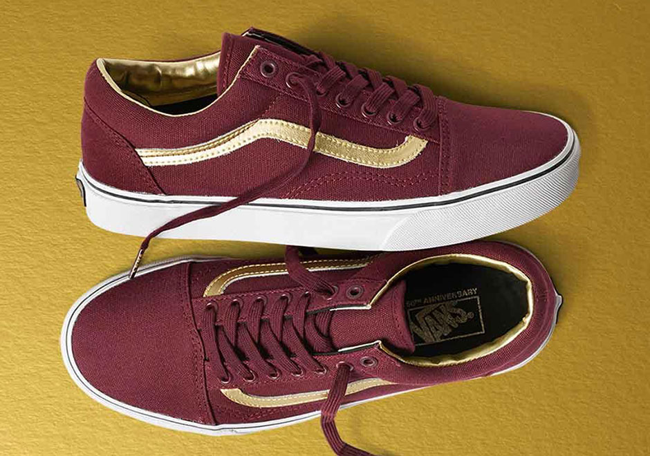 maroon and gold vans