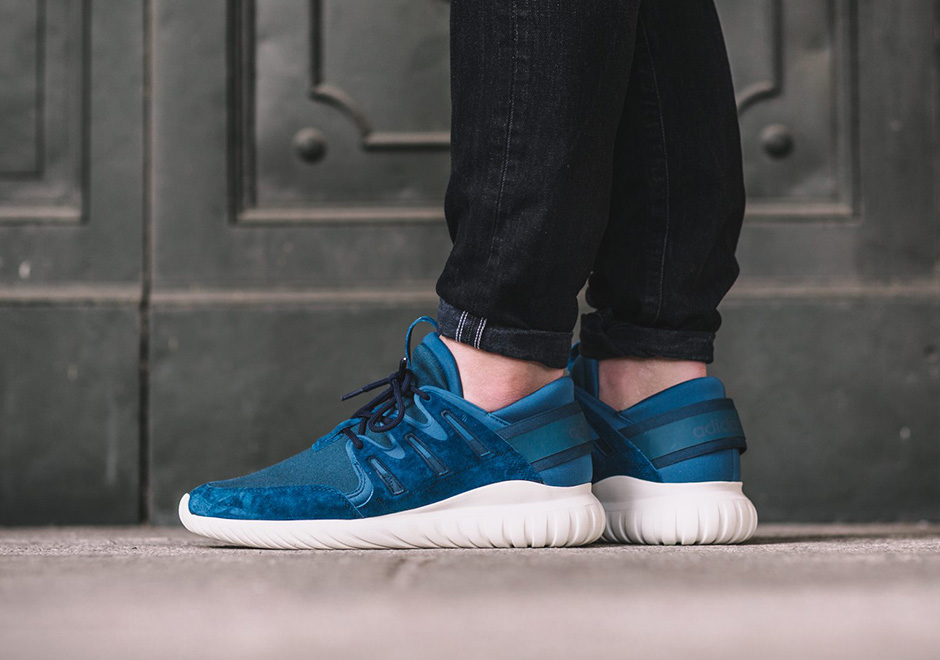 Adidas Tubular Shadow Knit Navy Blue On Feet Preview