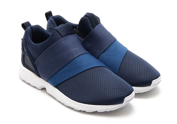 adidas slip on navy blue