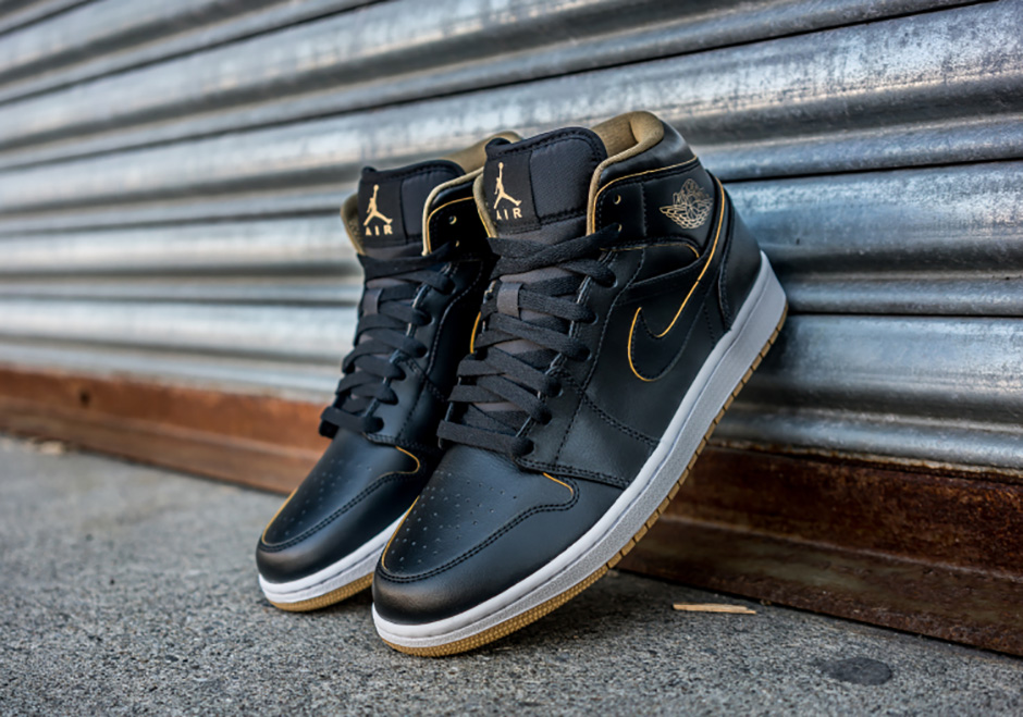 Jordan 1 Mid Black Metallic Gold Spring 2016 | SneakerNews.com