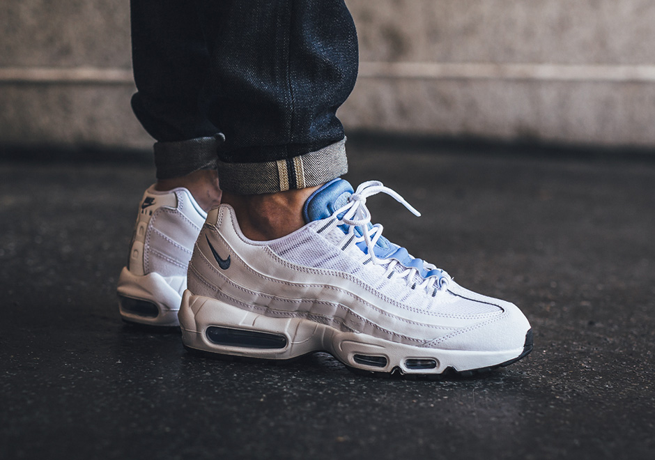 white and baby blue air max 95