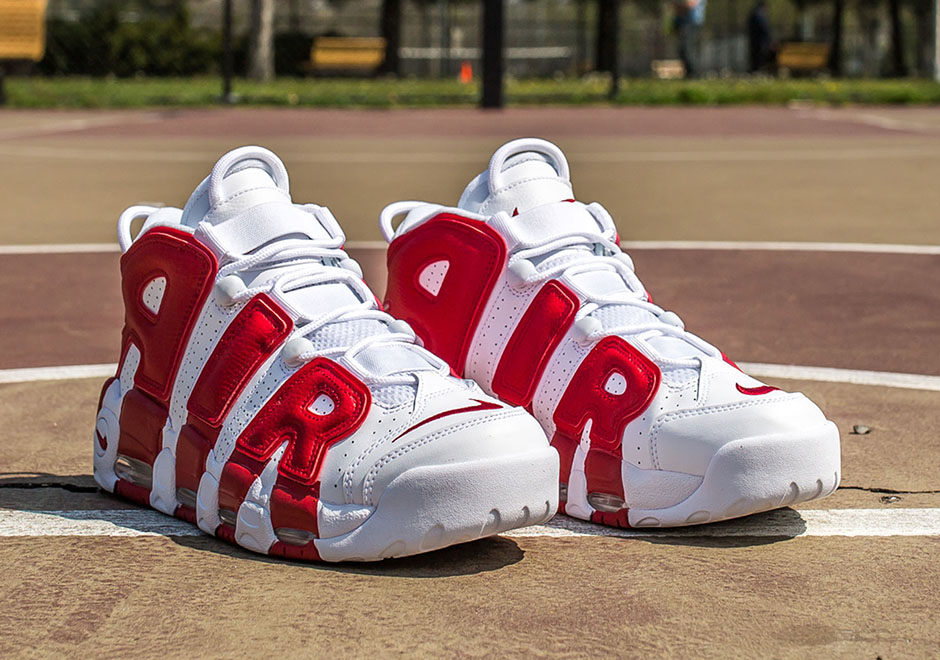 Nike Air More Uptempo White Gym Red 4