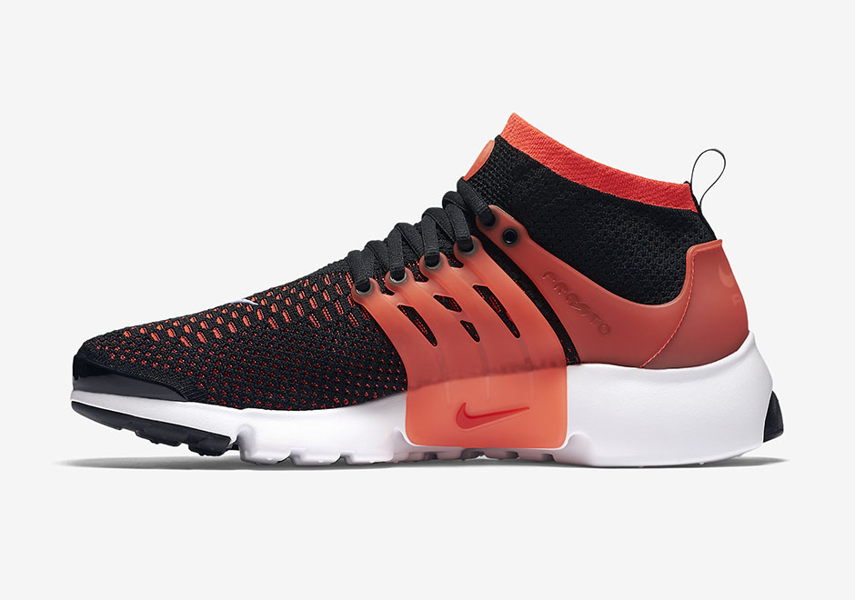 nike flyknit presto mid black bright crimson 4